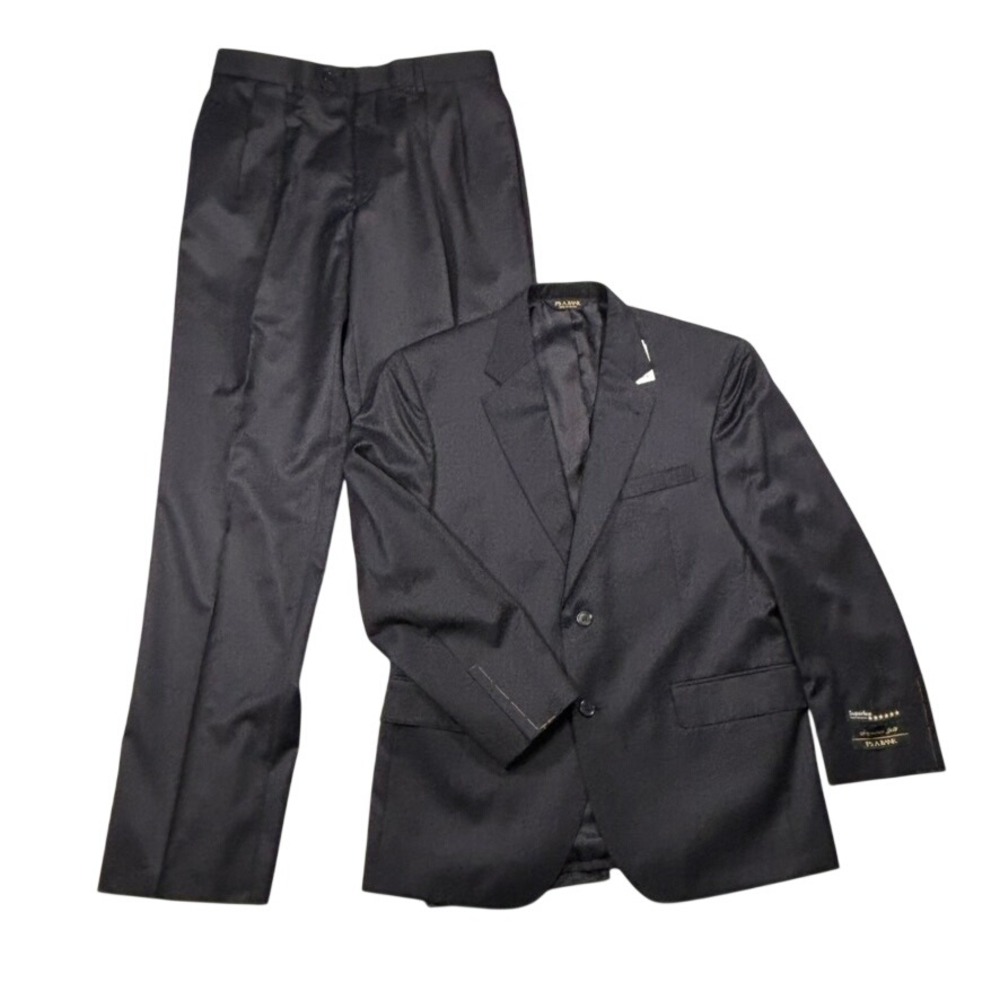 Jos. A. Bank Signature Gold Suit 40R 33W Black Superfine Wool NWT Unfinished